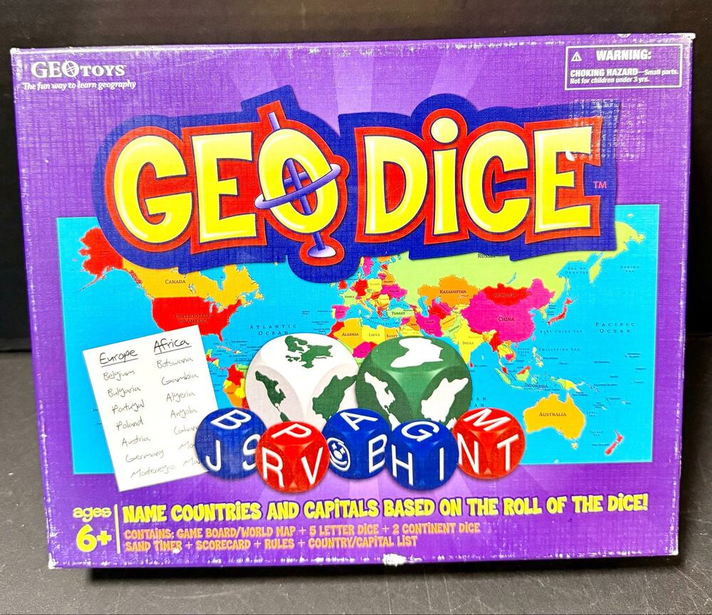 Geo Dice Geography Game GEOToys 2012 Complete
